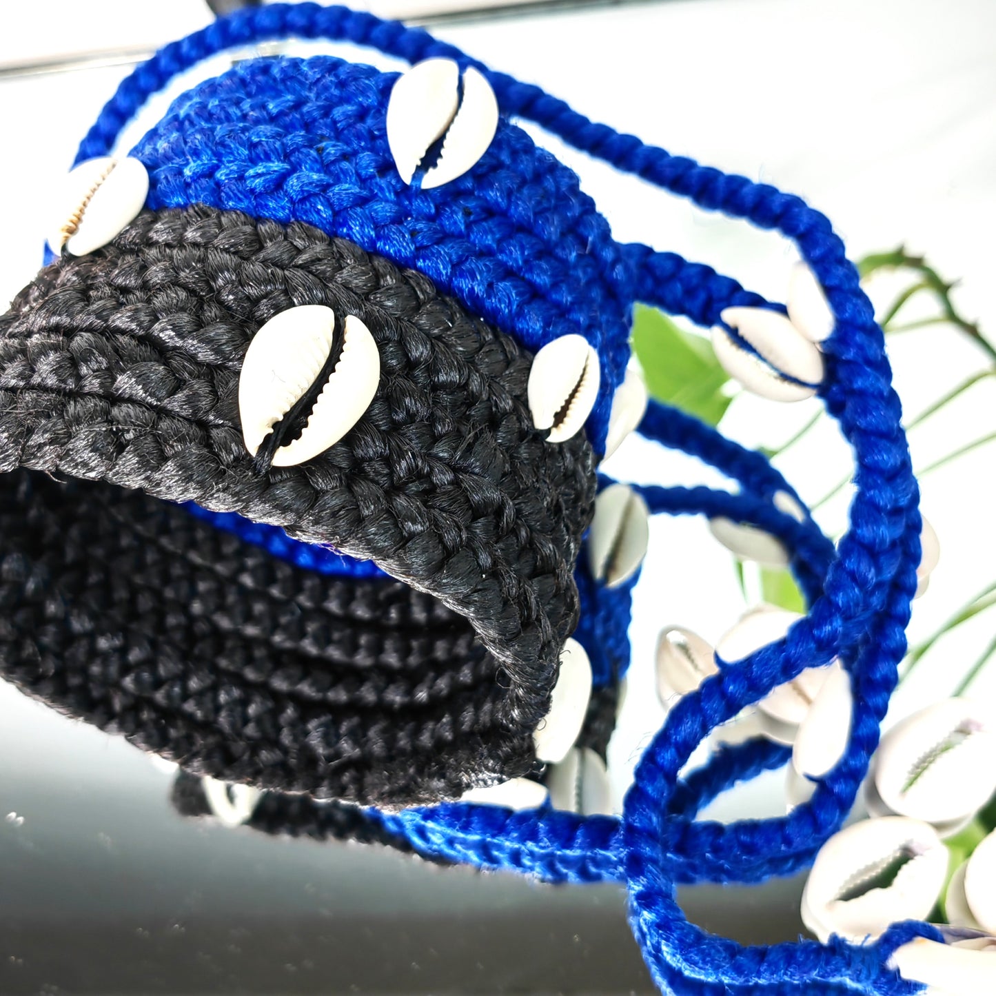 Bracelet cheveux en tresse 3 en 1-BLEU NOIR