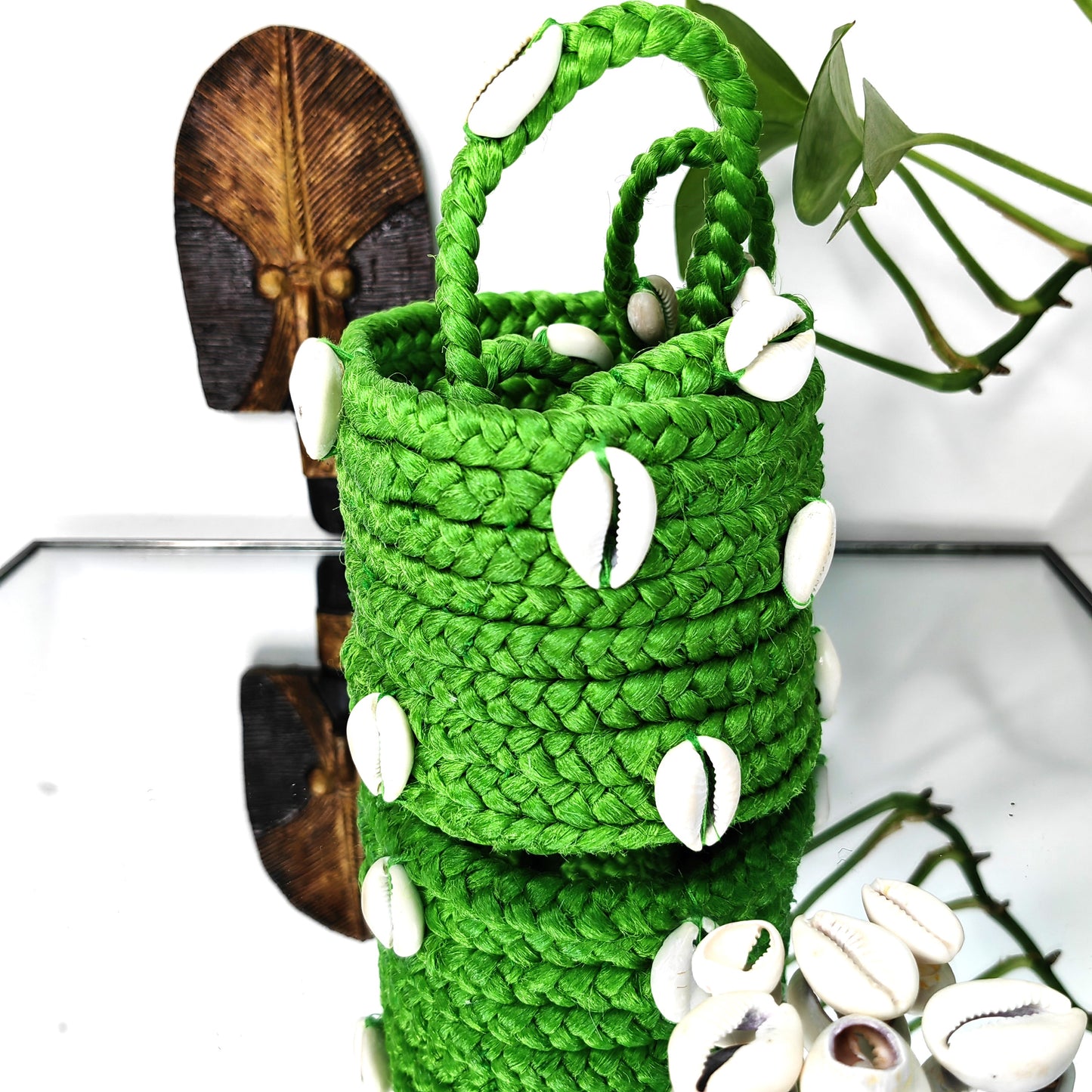Bracelet cheveux en tresse 3 en 1 -VERT