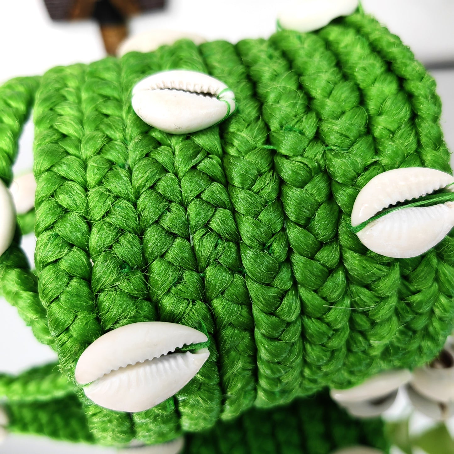 Bracelet cheveux en tresse 3 en 1 -VERT