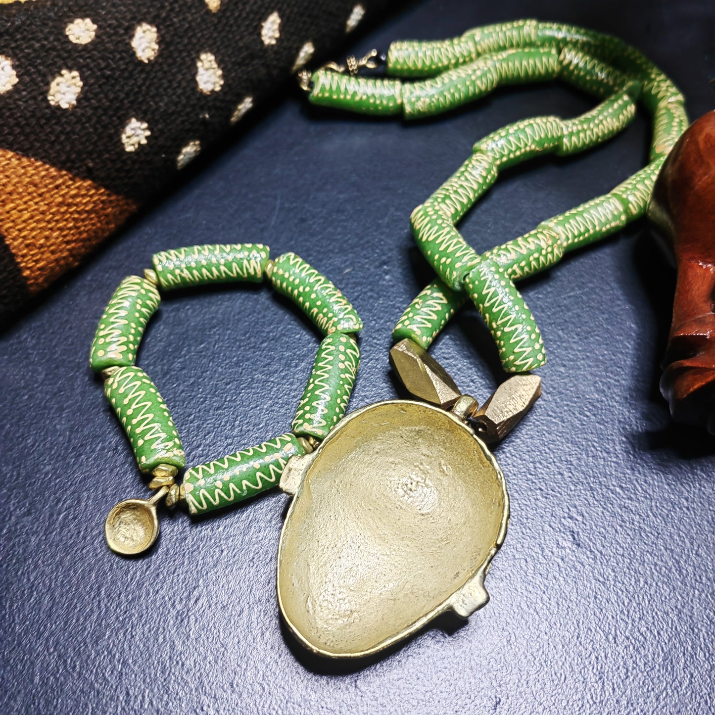 Collier et bracelet Krobou - Grand Masque afro