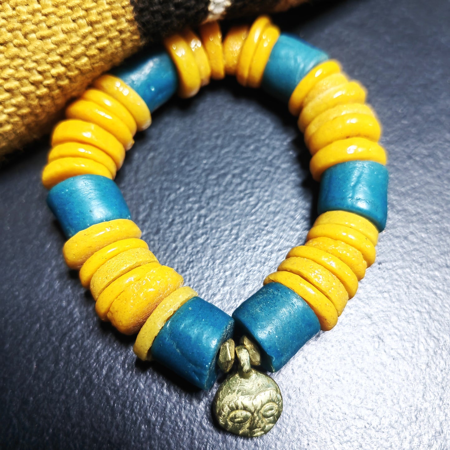 Collier et bracelet Krobou - Moyen Masque afro