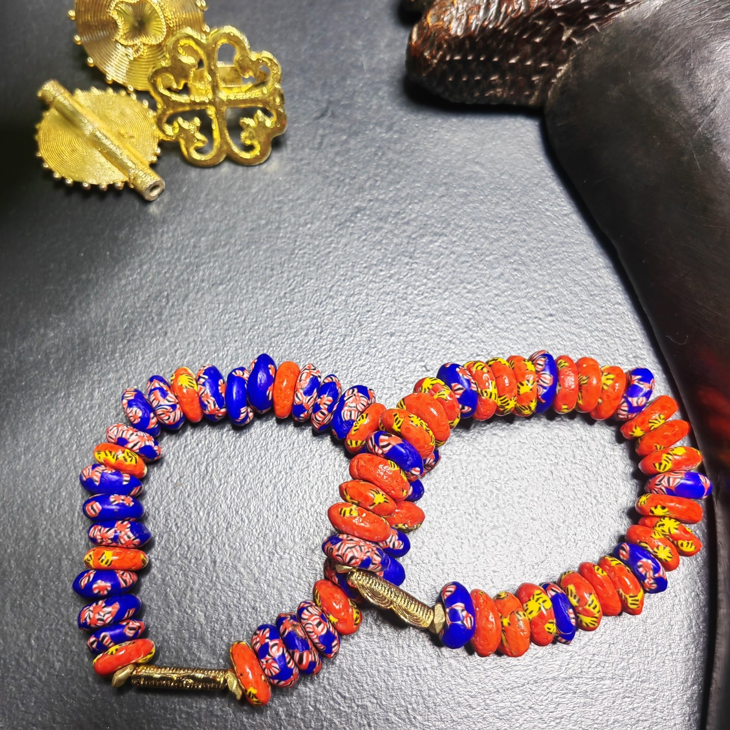 bracelet Krobou "orangiviola"