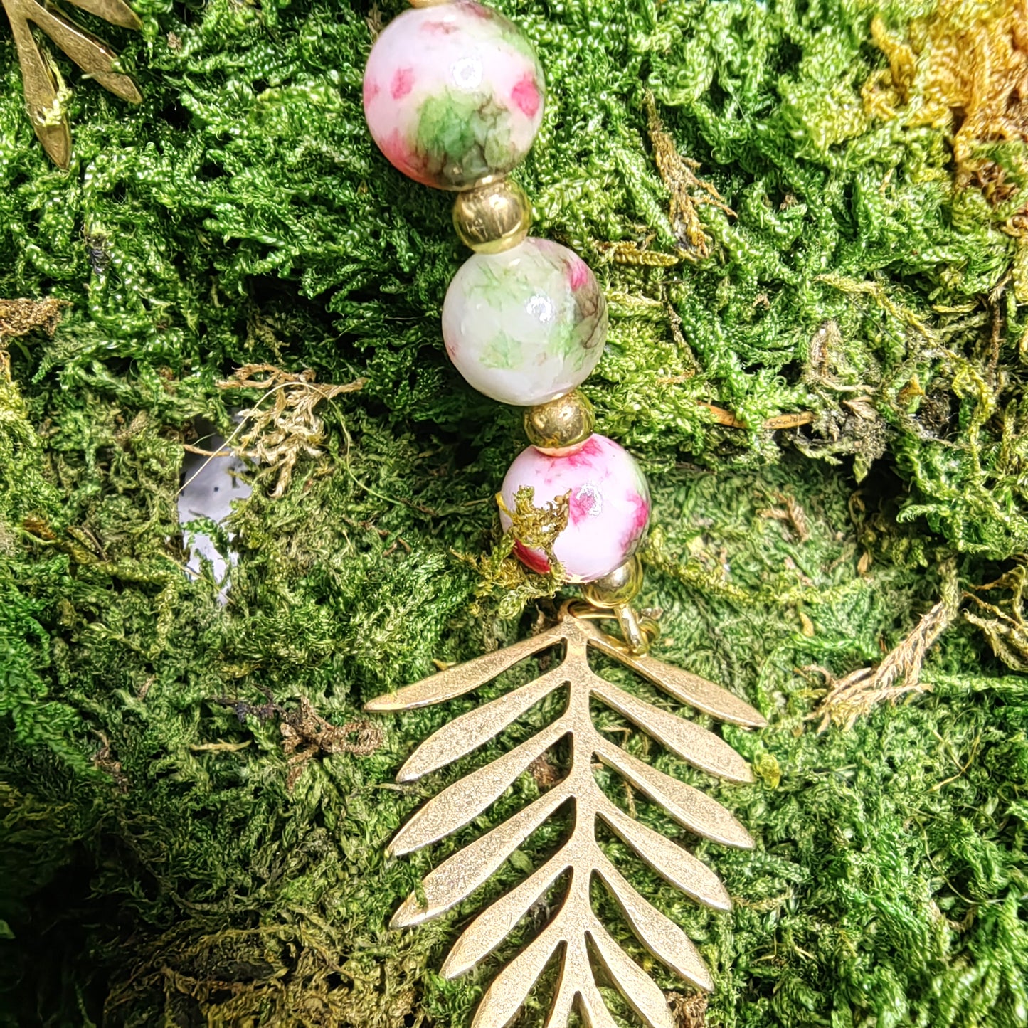 Boucle d'oreille "Feuilleta - Jade persans"