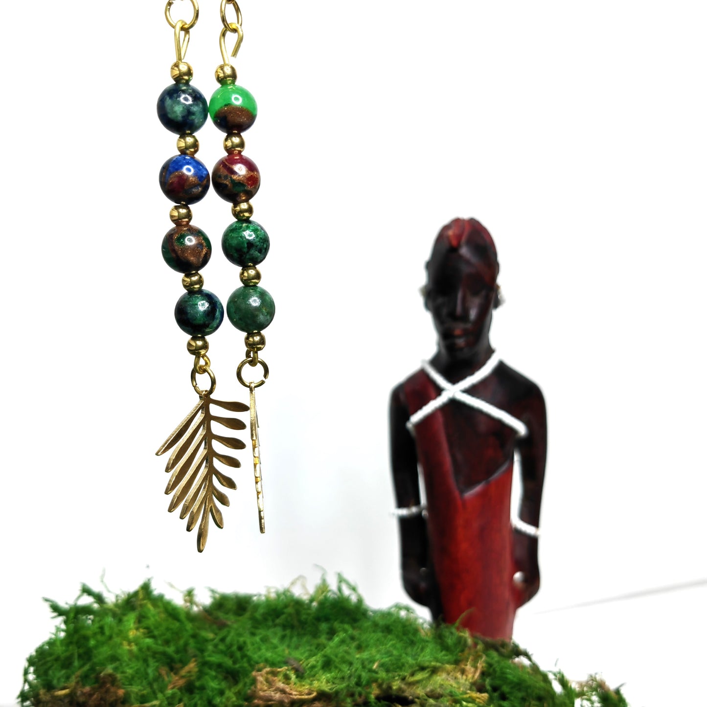 Boucle d'oreille "Feuilleta - cloisonnées"
