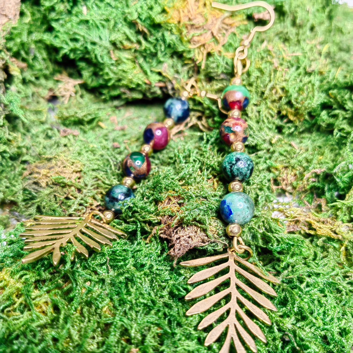 Boucle d'oreille "Feuilleta - cloisonnées"