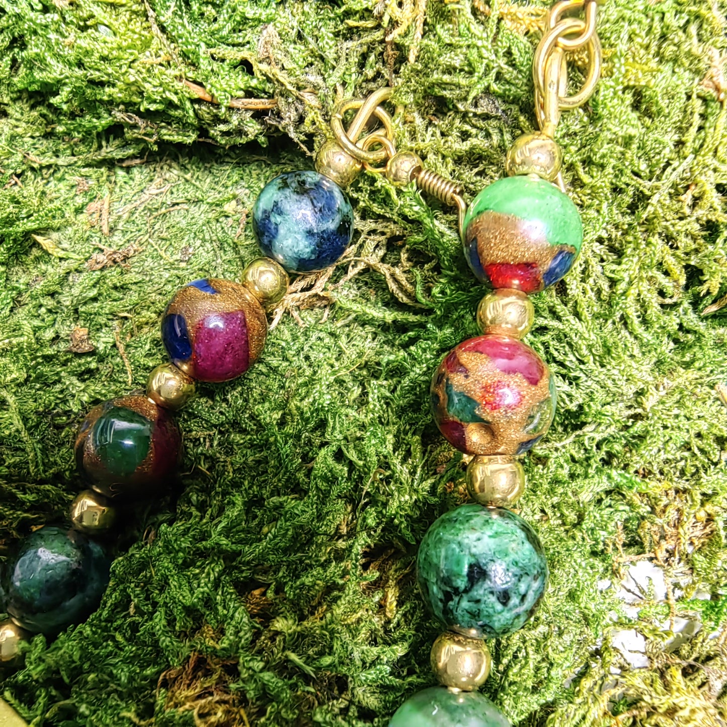 Boucle d'oreille "Feuilleta - cloisonnées"