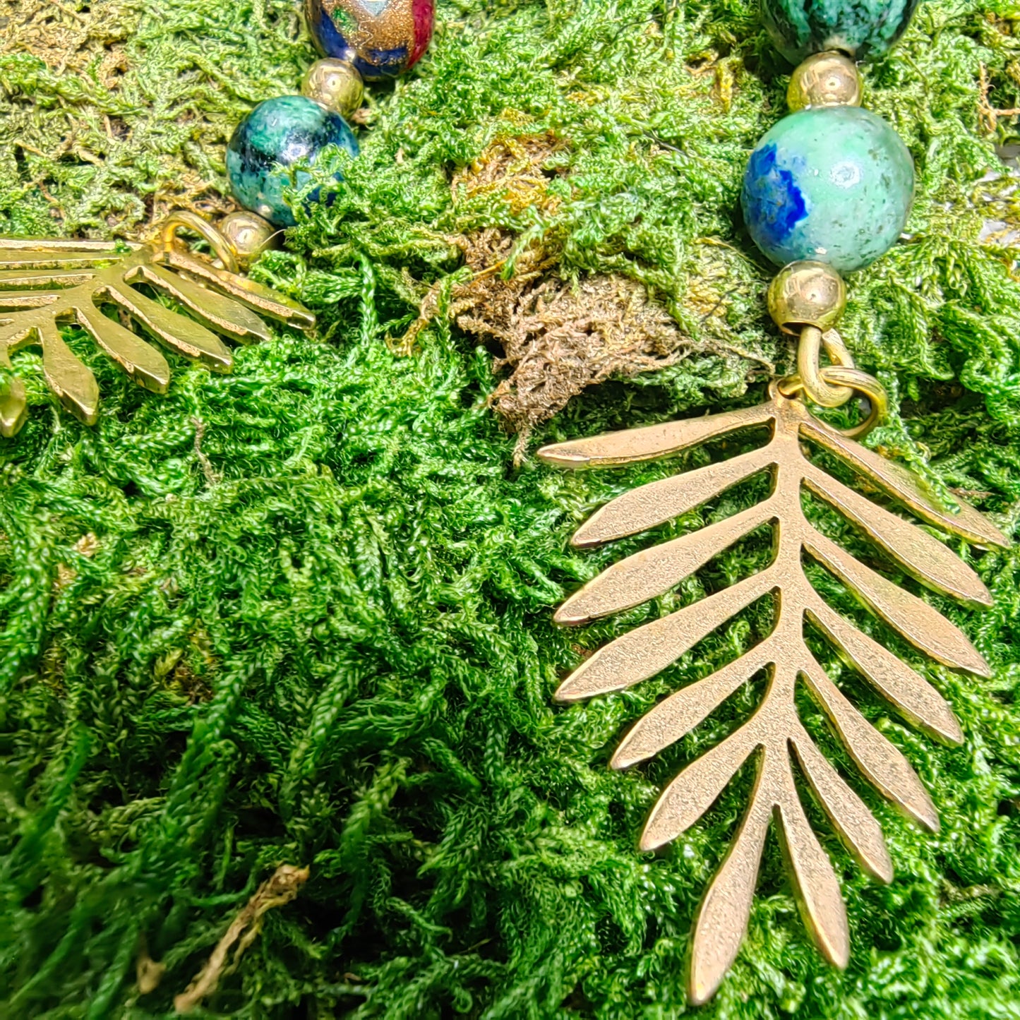 Boucle d'oreille "Feuilleta - cloisonnées"