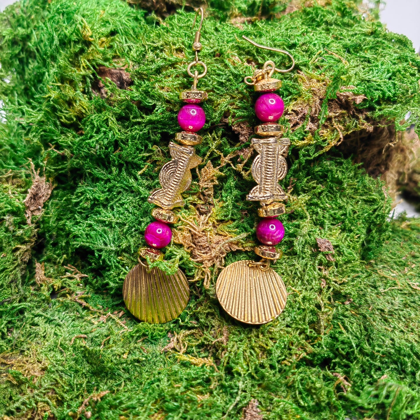 Boucle d'oreille "perlata - fushia"