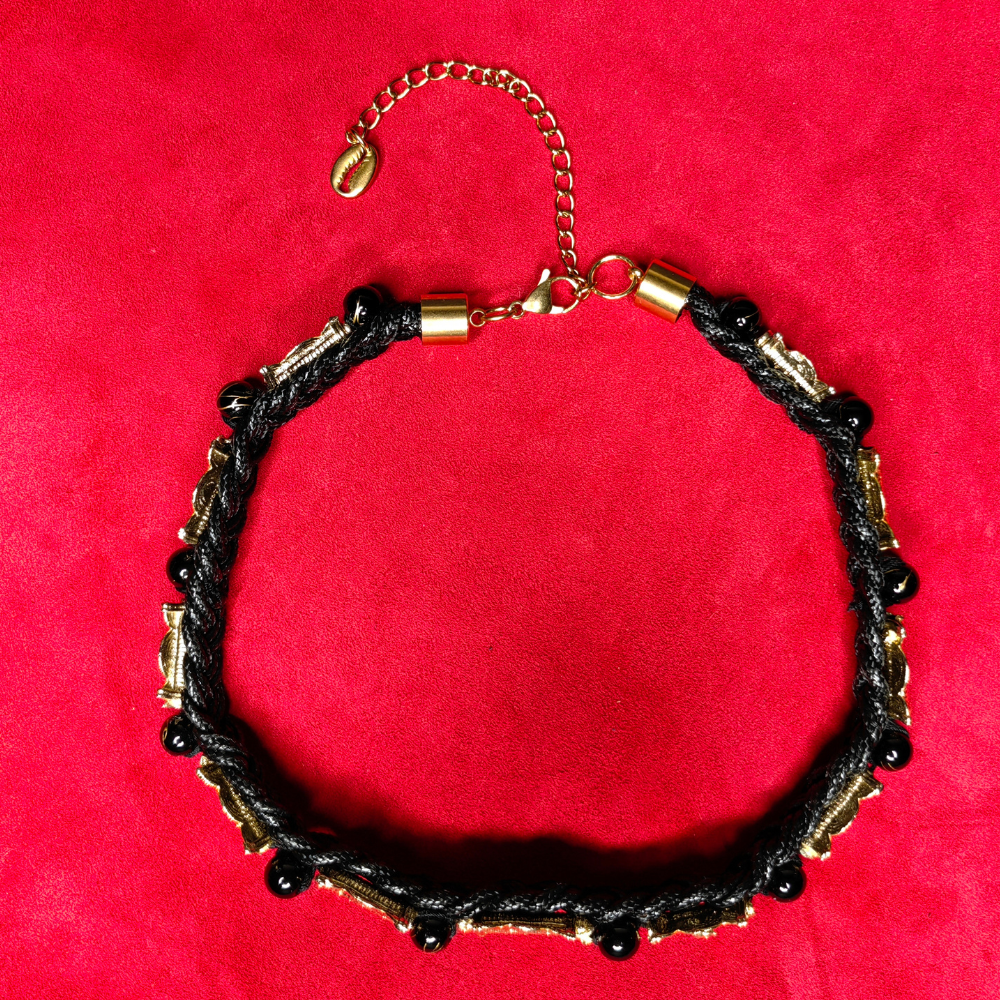 Collier Tressé — Bijoux Akan & Onyx Doré