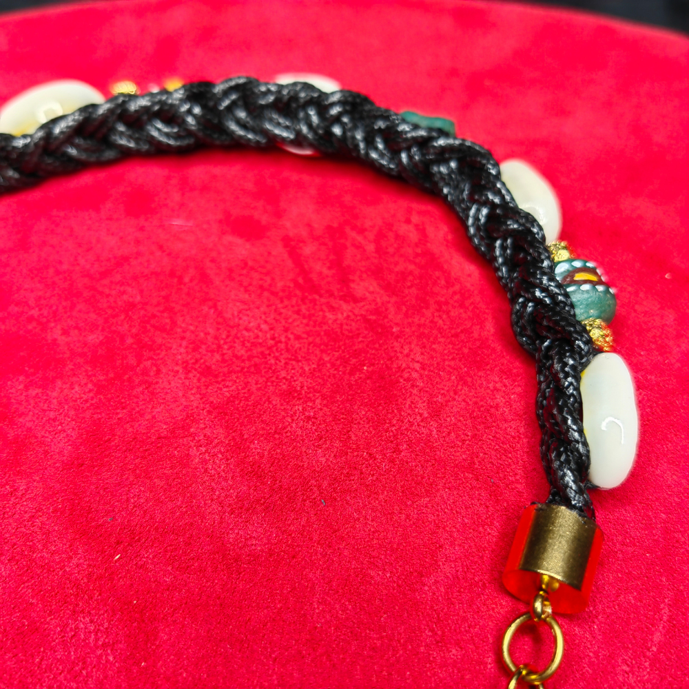 Collier Tressé — Perles Akan & Verre Krobou