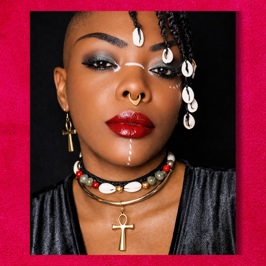 Collier Tressé — Perles de Dragon & Cauris Naturels