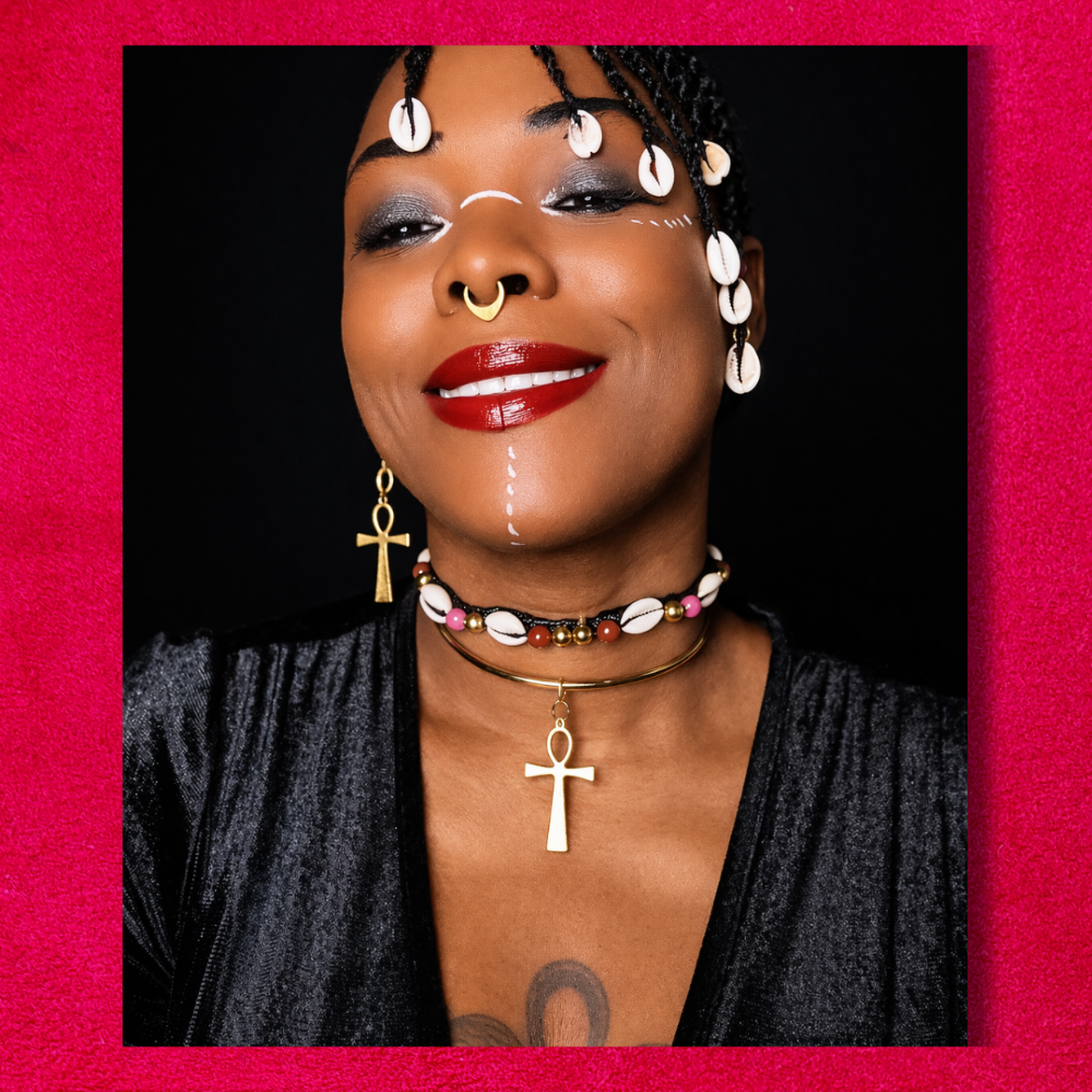 Collier Tressé — Sugilite & Cauris Naturels