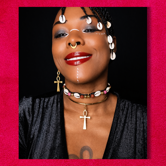 Collier Tressé — Sugilite & Cauris Naturels