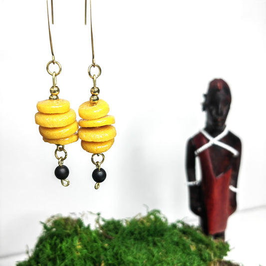 Boucle d'oreille "platajaune"