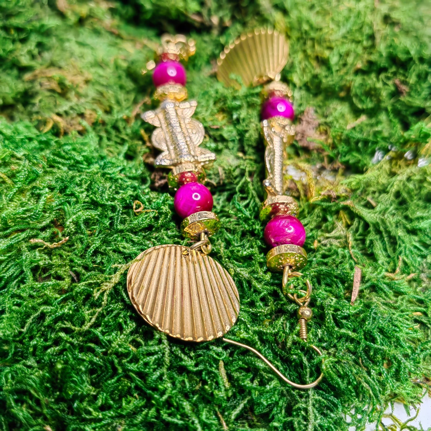Boucle d'oreille "perlata - fushia"