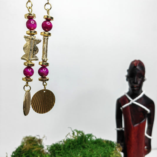 Boucle d'oreille "perlata - fushia"