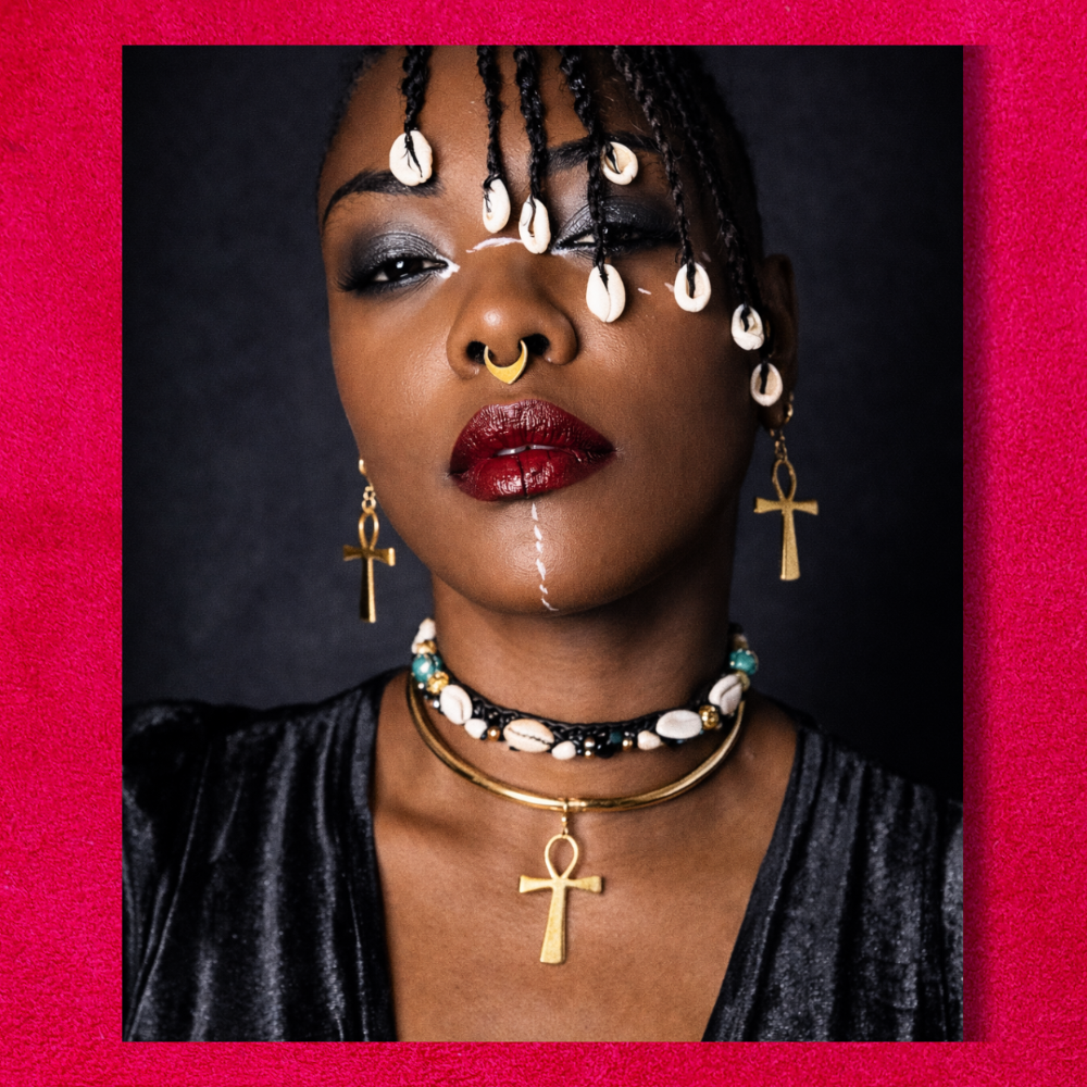 Collier Tressé — Perles Akan & Verre Krobou