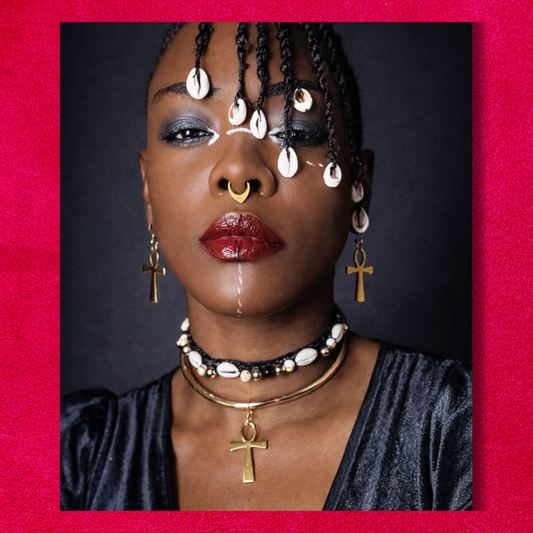 Collier Tressé — Trio de Pierres & Cauris Naturels