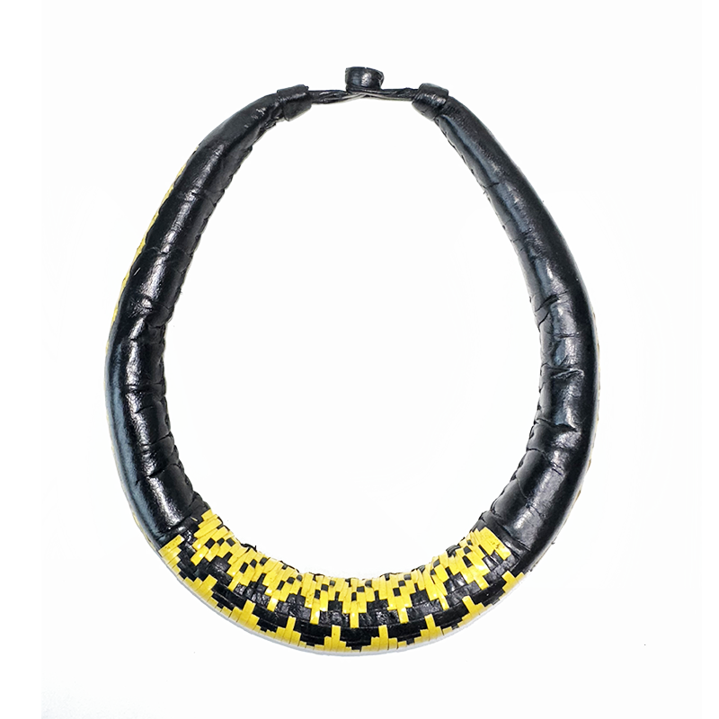 Baye Fall Collier "effet tressé" Jaune